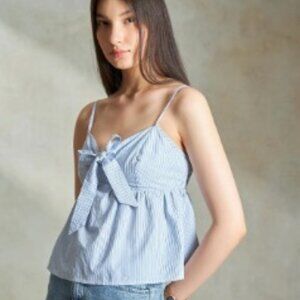 💙 MAEVE Striped Tie Front Cami Top | Size L/US 14/UK 18 | Blue/White 💙